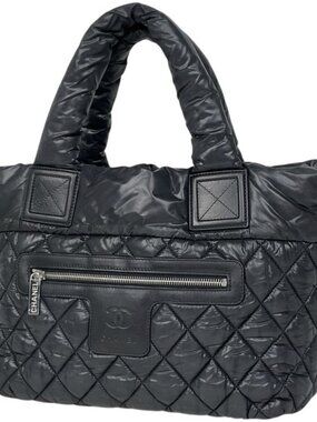 Chanel Coco Small Tote CC Logo Nylon Black